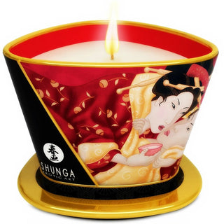 Mini Liebkosung bei Kerzenlicht Massage Kerzenromantik Erdbeer Sekt